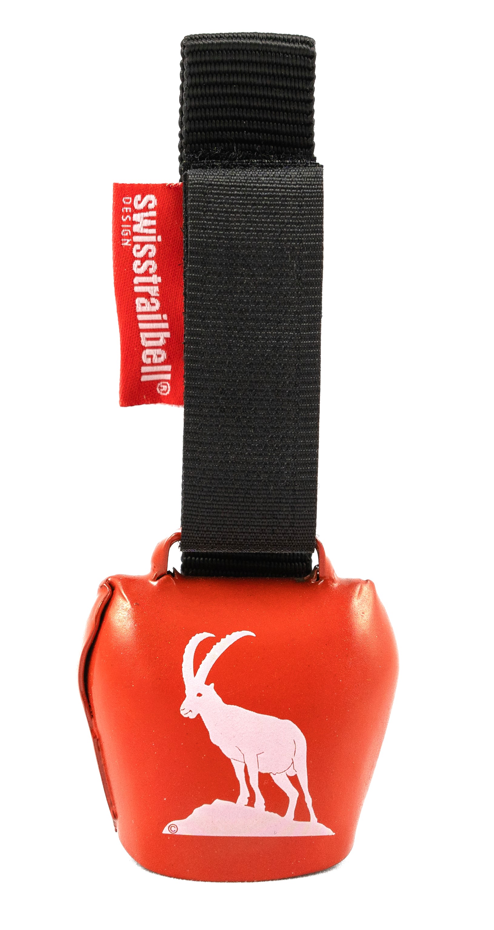 swisstrailbell® DEEP RED Edition: König der Alpen, Steinbock, schwarzes Band