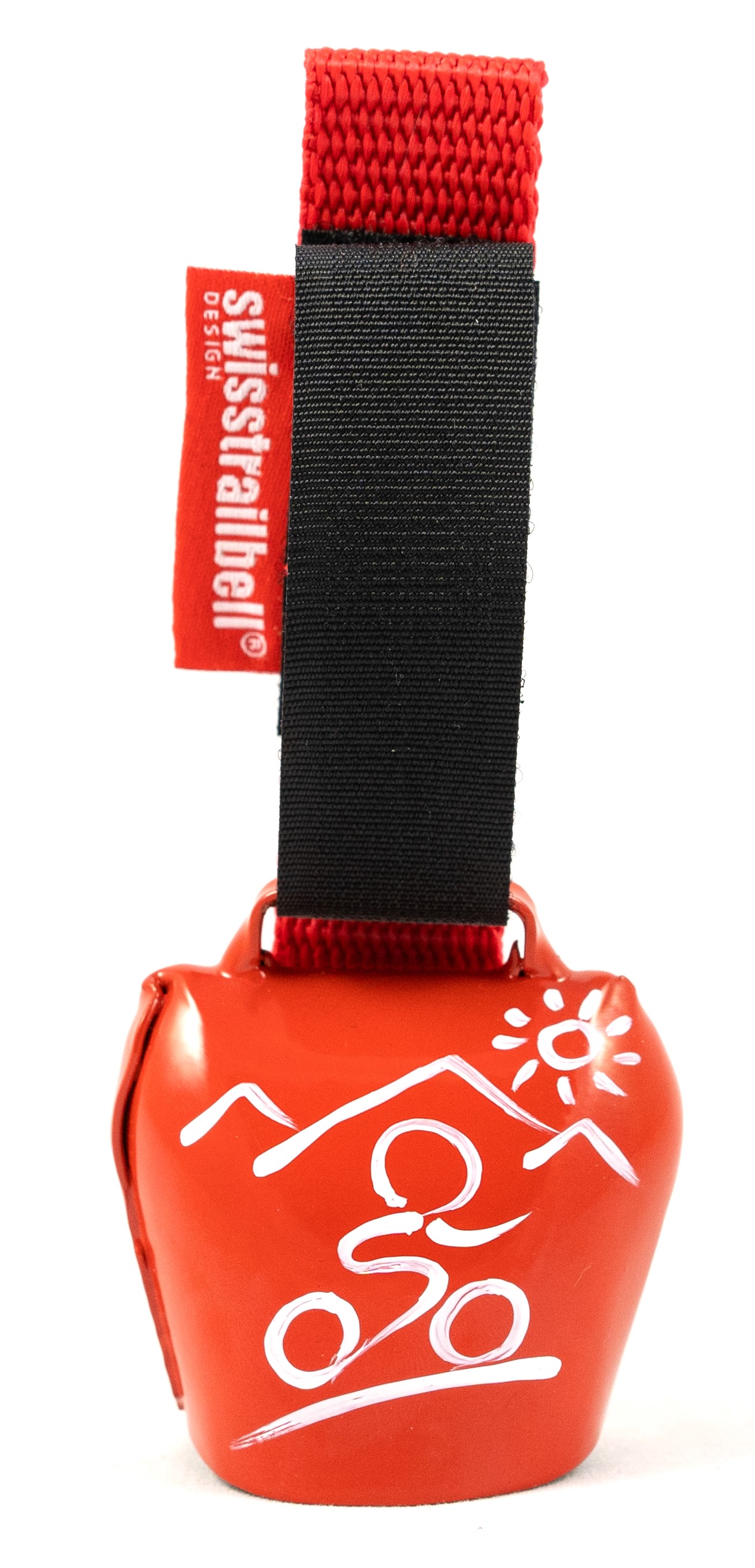 swisstrailbell® fresh Colour-Edition: Rot, weißer MTB, rotes Band, Fahrradklingel, Trailbell
