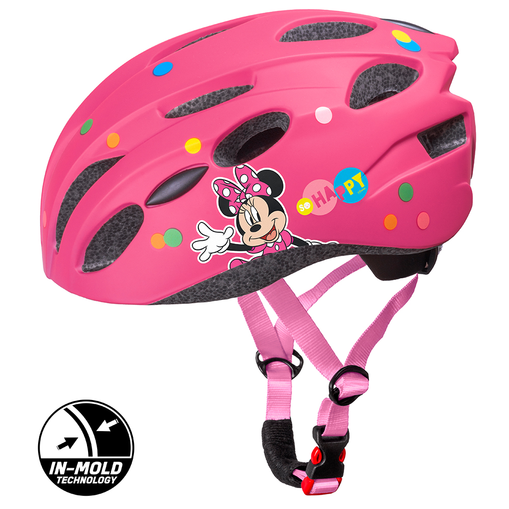Kinder Fahrradhelm Disney "Happy Minnie", PINK, M: 52-56cm, In-Mold-Tec, ab ca. 6 Jahre