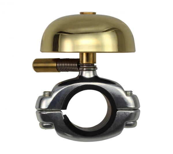 Crane Bell Co. Mini Karen Bell Fahrradklingel Gold, Die Cast Mount, Retro Look, Ø 45mm