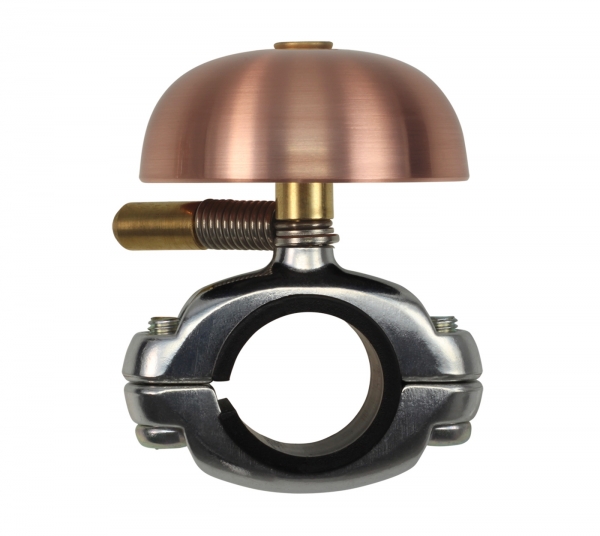 Crane Bell Co. Mini Karen Bell Fahrradklingel Copper Brushed, Die Cast Mount, Retro Look, Ø 45mm