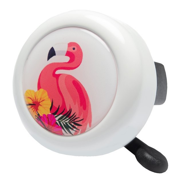 REICH Fahrradklingel mit Flamingo, Ø55mm, weiß