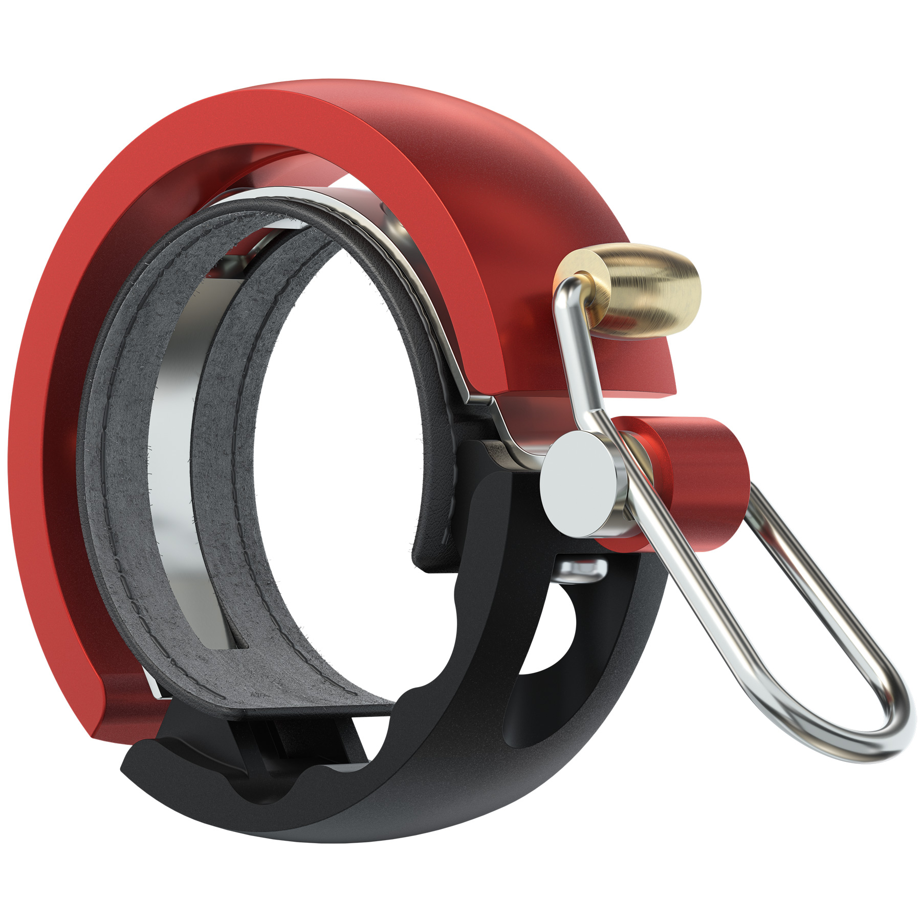 Knog Oi Luxe Large Fahrradklingel black/red, 23.8-31.8mm