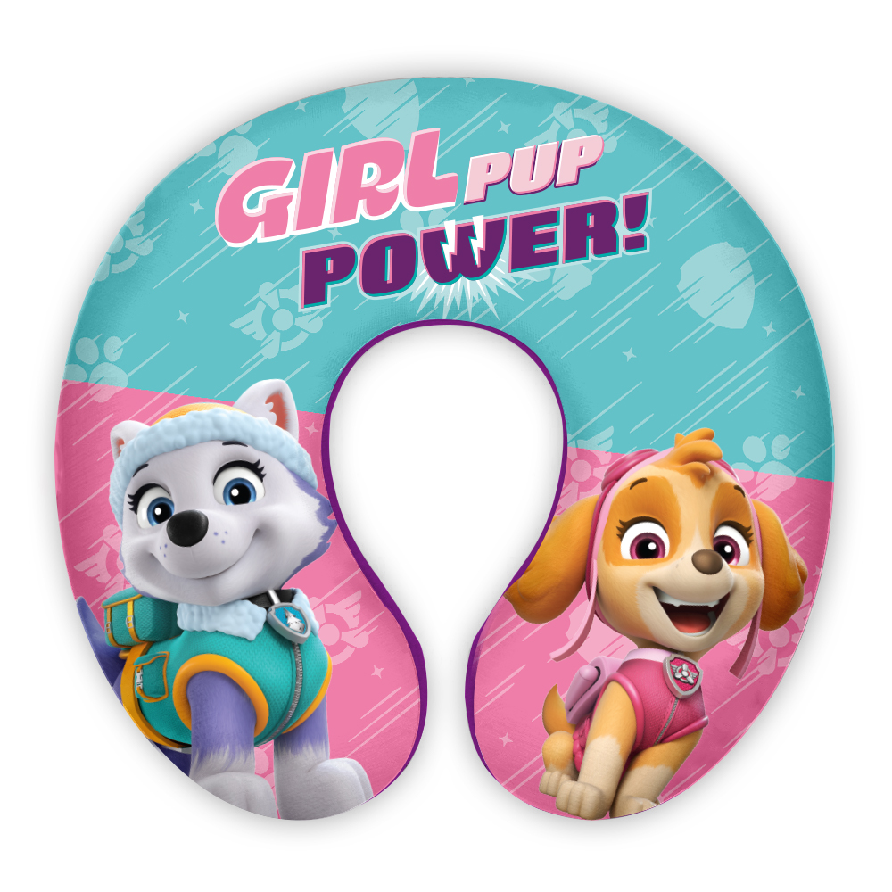Bequemes Kinder Nackenkissen – Bunte Nackenrolle „Paw Patrol Girls“ für Reisen & Zuhause