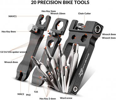 ROCKBROS Multitool 20 Funktionen, Fahrrad Reparatur Werkzeug
