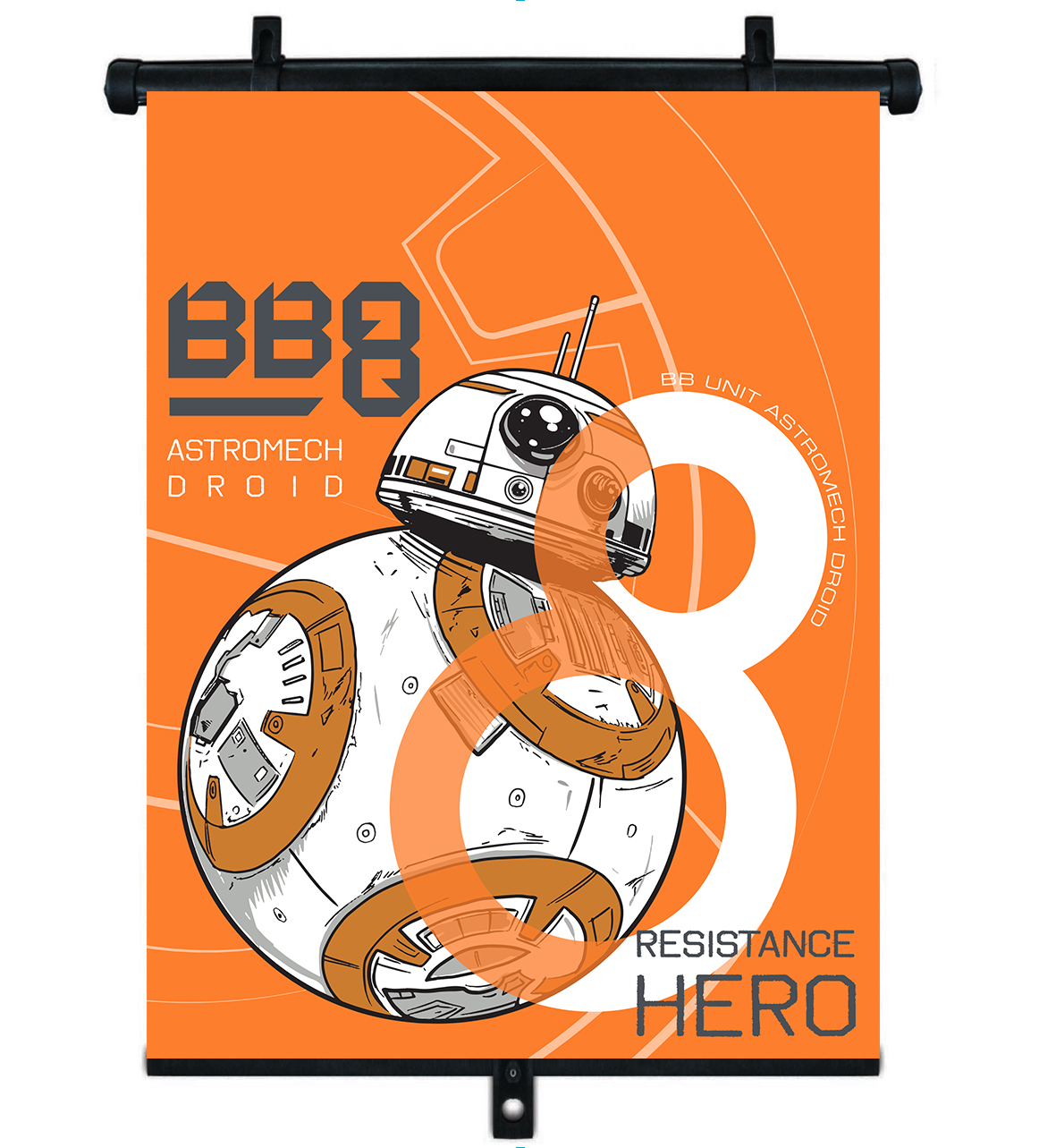 STAR WARS BB8 Auto UV & Sonnenschutz – ausziehbares Rollo, Schattenspender, 1 Stk.