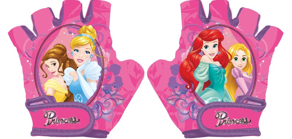 Disney Fahrradhandschuhe Prinzessinnen, Größe S, fingerloser Schutz-Handschuh, PINK