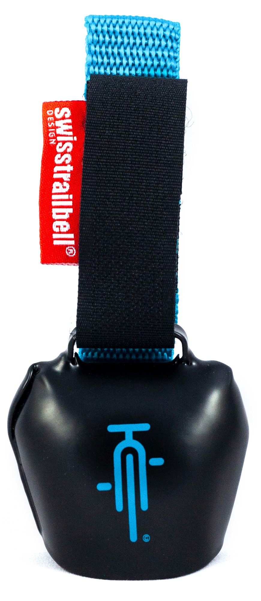 swisstrailbell® "Mexico Edition" Deep Black: TürkisBike, türkises Band, Fahrradklingel