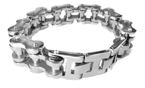  etNox - poliertes Edelstahl Armband "Bike Chain" Fahrradkette / Motorradkette