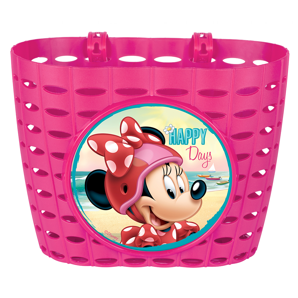 Kinder Fahrradkorb Lenkerkorb "Minnie Mouse", pink, für Puppe & Co