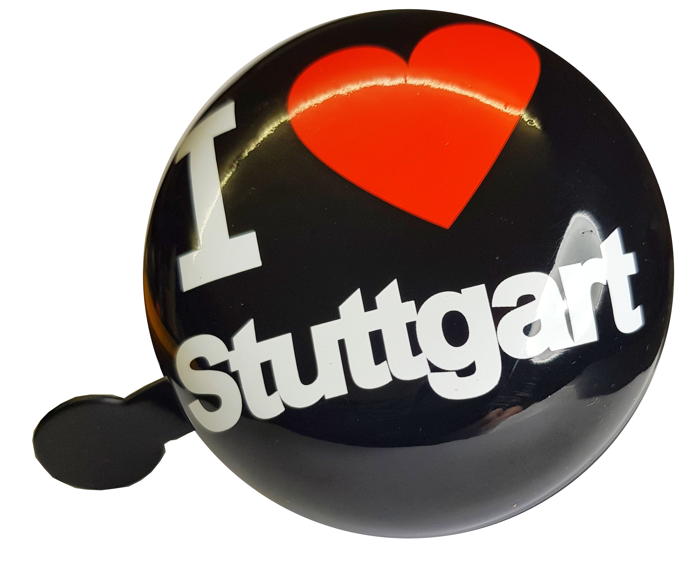 LTJ 2-Klang Fahrradglocke "I Love Stuttgart", schwarz, XXL Ø 80mm