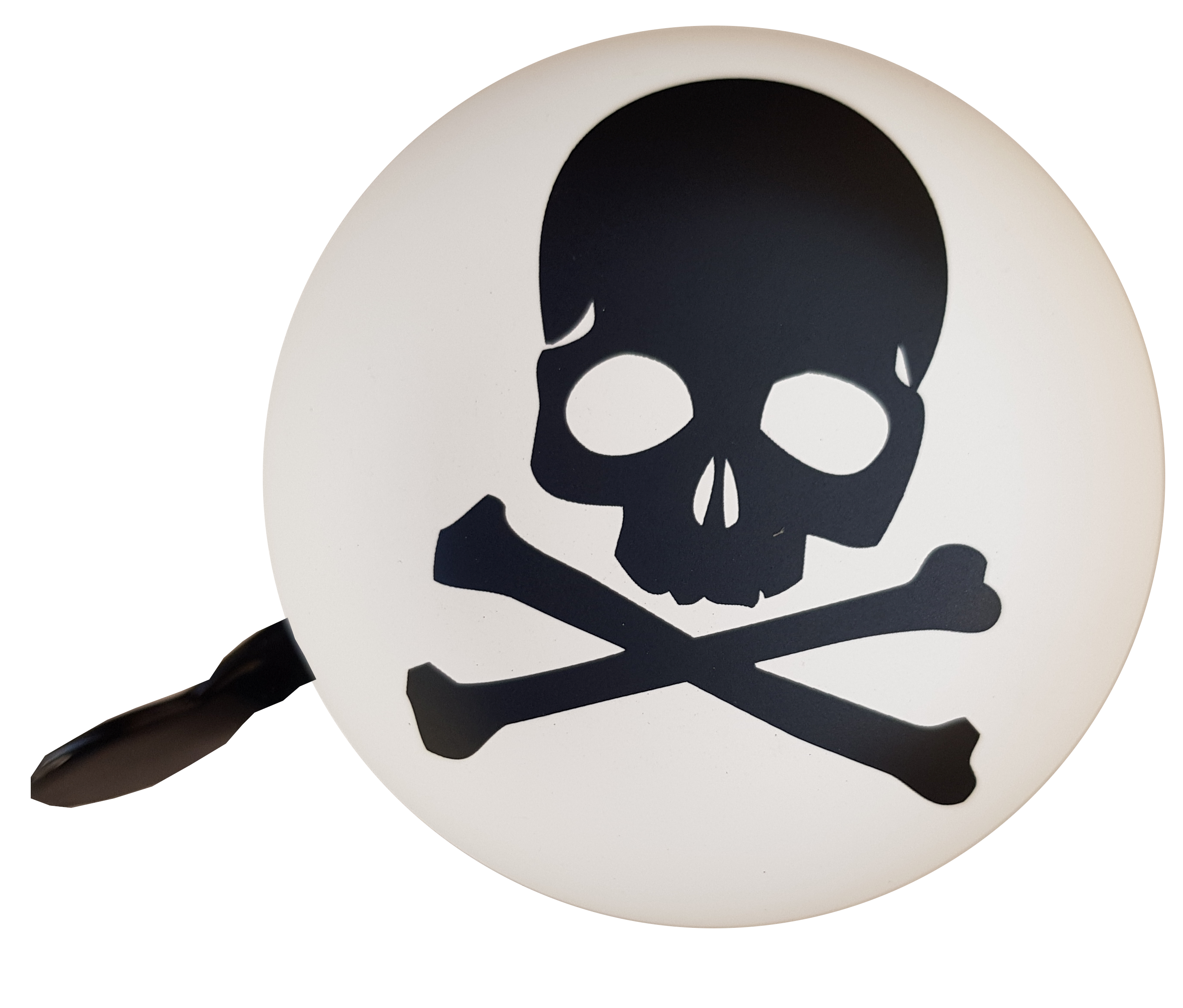 LTJ 2-Klang Fahrradglocke "Pirate Skull", matt weiß, XXL Ø 80mm