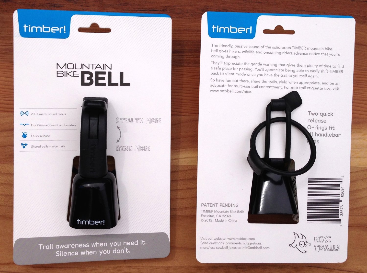 timber! Mountain Bike Bells - alte Packung ohne Transparency Code.