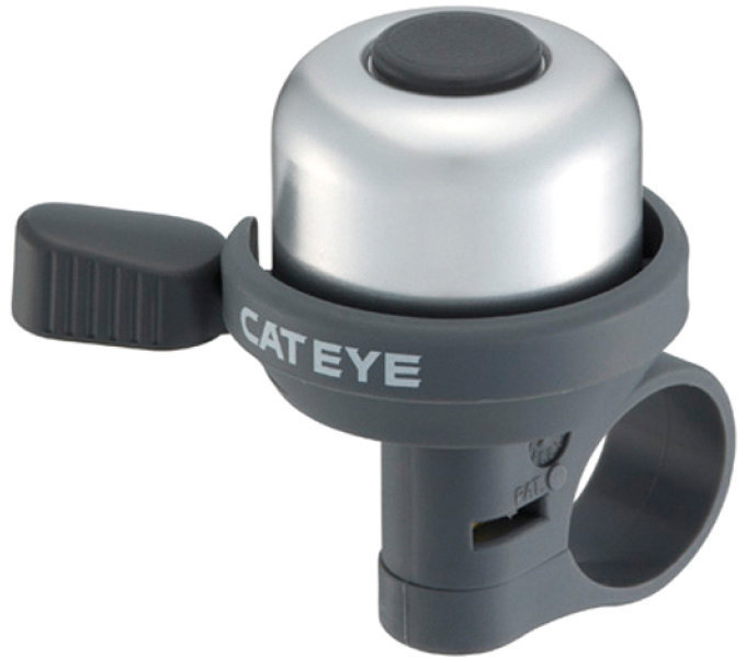 CATEYE Fahrradklingel / Glocke PB-1000 Wind Bell, Silber, DingDing Sound