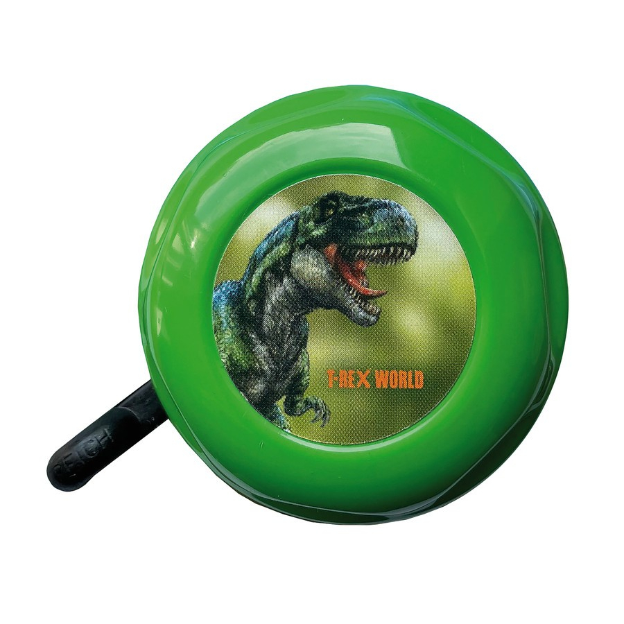 ♫♫ Bike Fashion Kinder Fahrradklingel / Glocke "Dino T-REX", grün♫♫