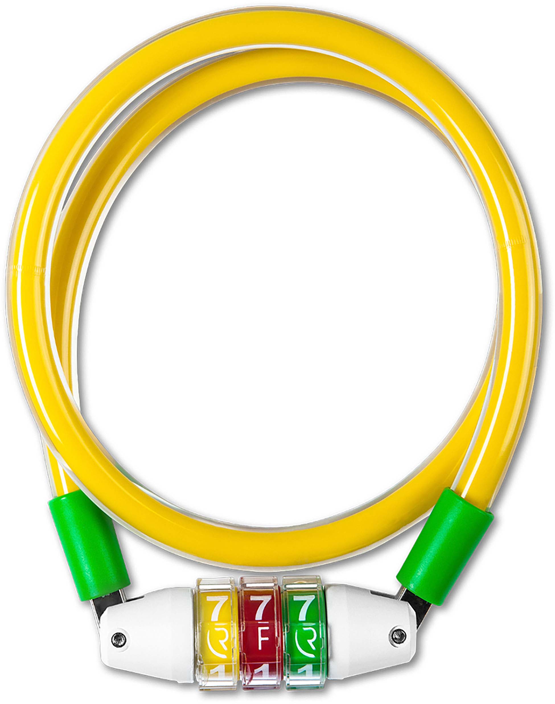 CUBE RFR, yellow/green, Zahlenkabelschloss Style CMPT 10x600mm, Junior