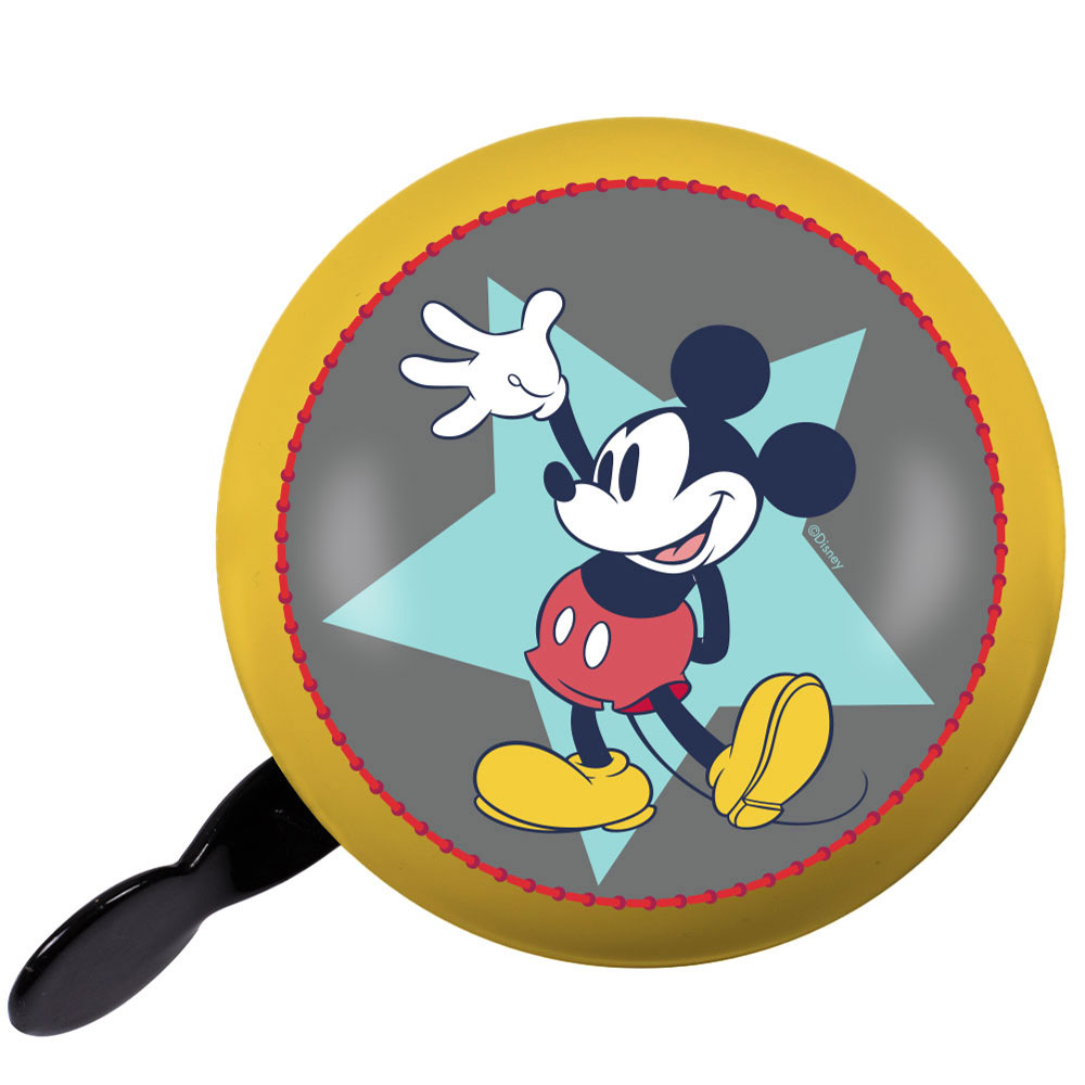 Disney 2-Klang Fahrradklingel "Yellow Mickey Mouse", XXL Ø 80mm