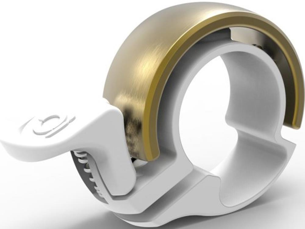 Knog OI Classic Small Fahrradklingel, 22.2, brass/white