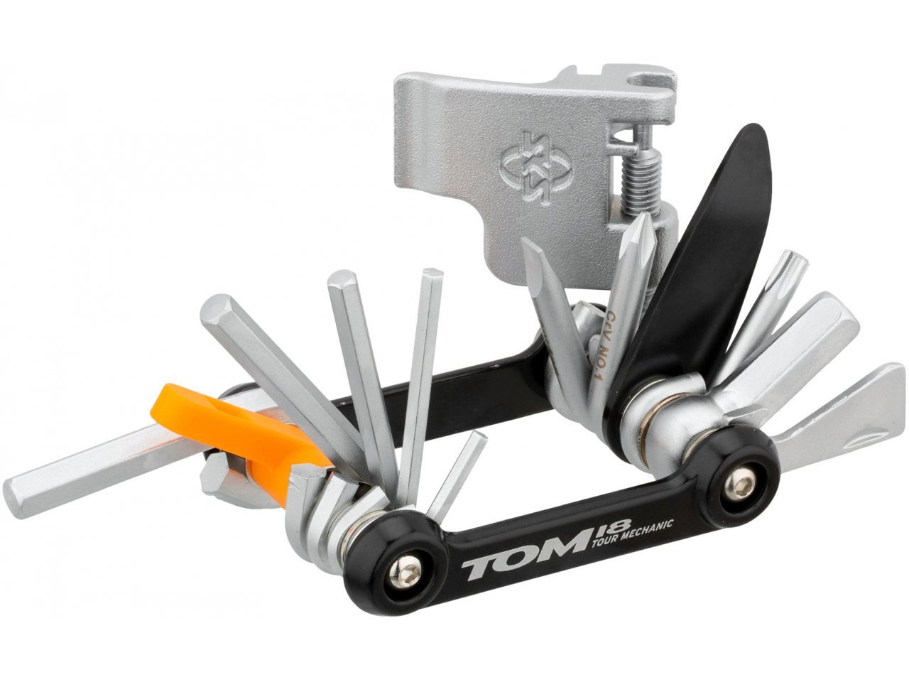 SKS Multitool TOM 18, 18 Funktionen, Fahrrad Reparatur Werkzeug, Chrom-Vanadium