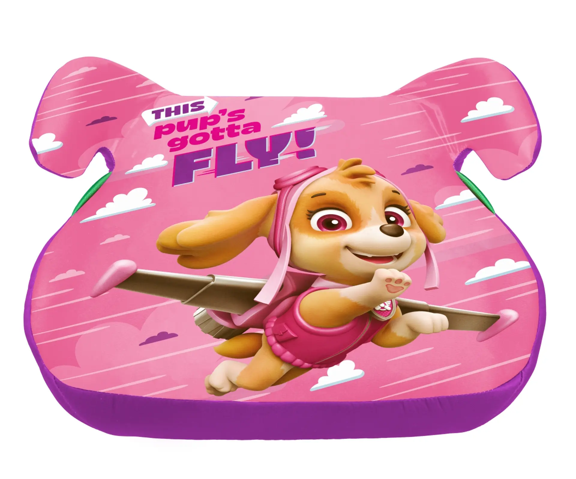 Kinder Auto-Sitzerhöhung: "SKYE", Girl - this Pup's gotta fly! EC Norm 129