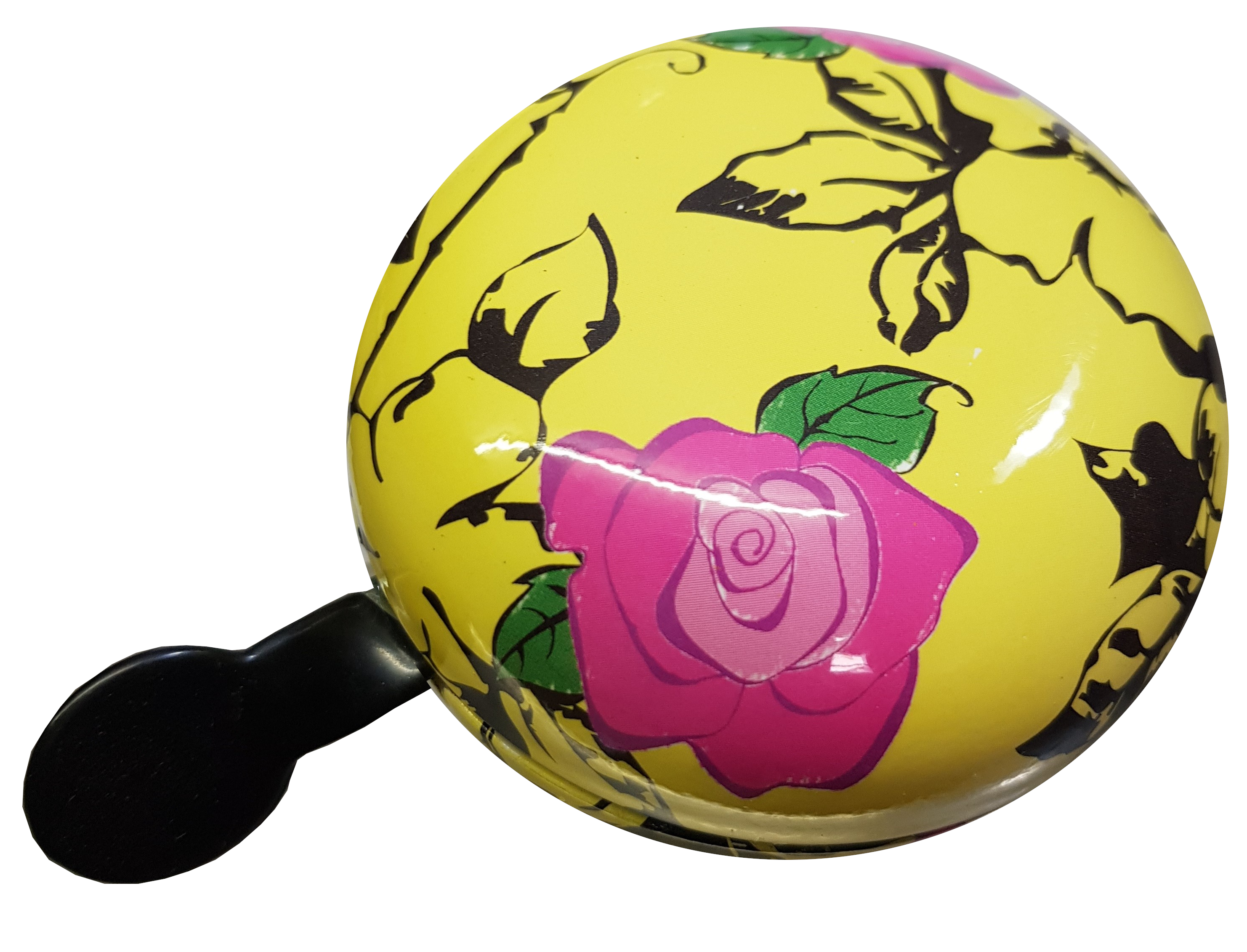 LTJ 2-Klang Fahrradglocke "Wild Roses", gelb, XXL Ø 80mm
