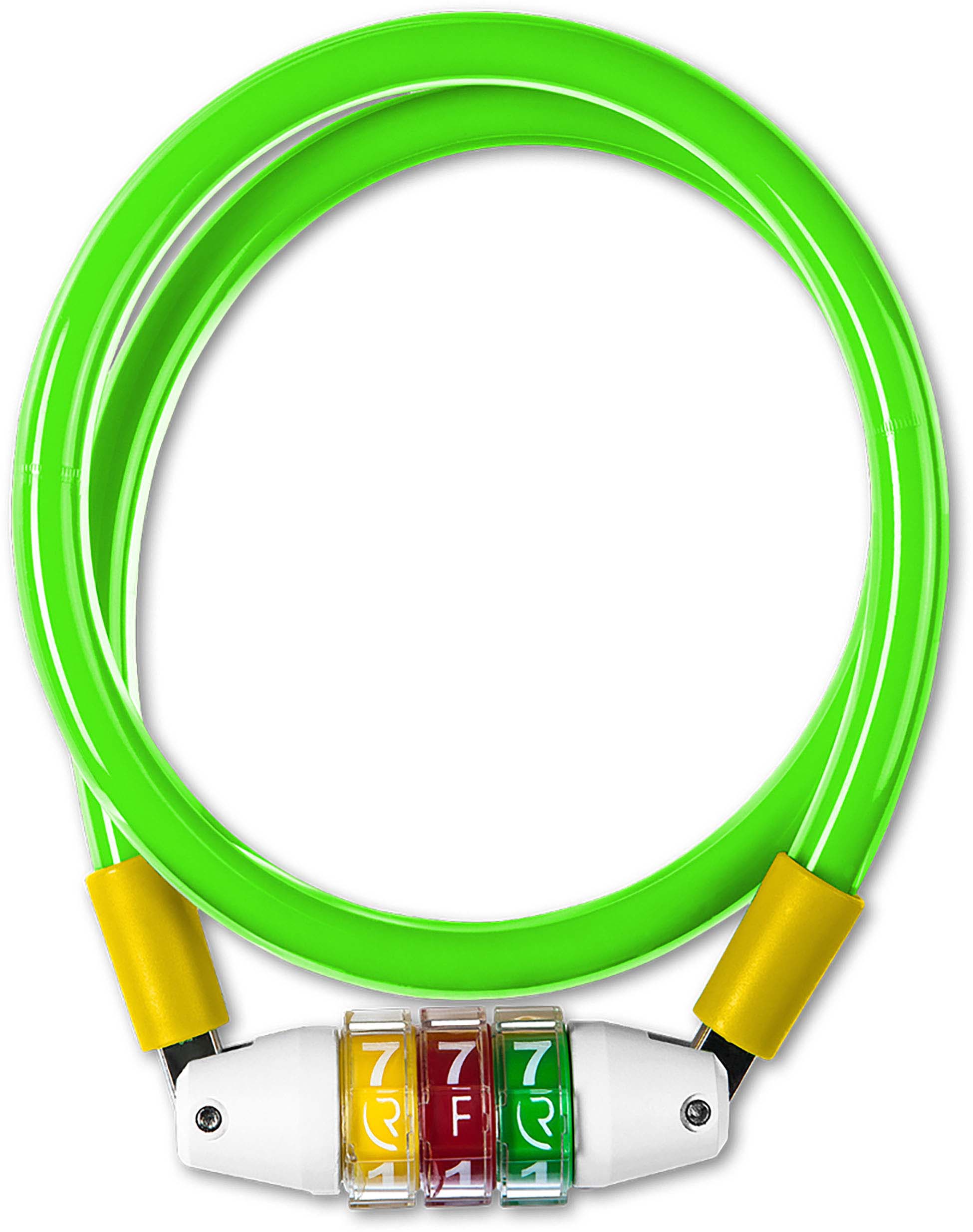 CUBE RFR, green/yellow, Zahlenkabelschloss Style CMPT 10x600mm, Junior
