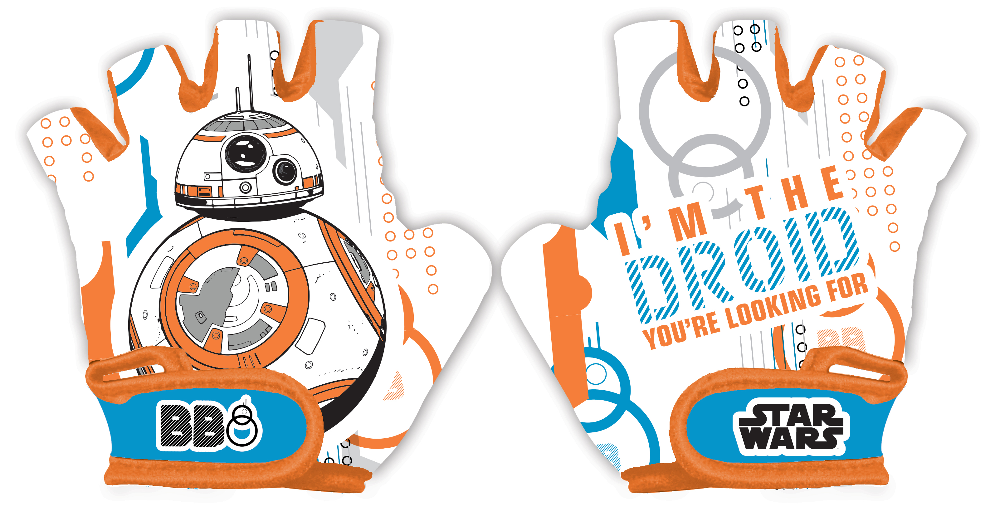 Fahrradhandschuhe "Star Wars BB8", Größe S, fingerloser Schutz-Handschuh