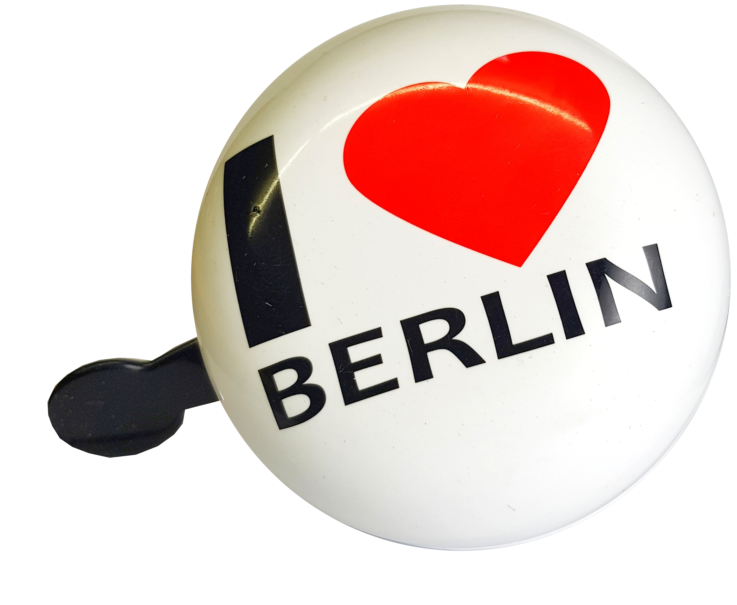 LTJ 2-Klang Fahrradglocke I Love Berlin weiß, XXL Ø 80mm
