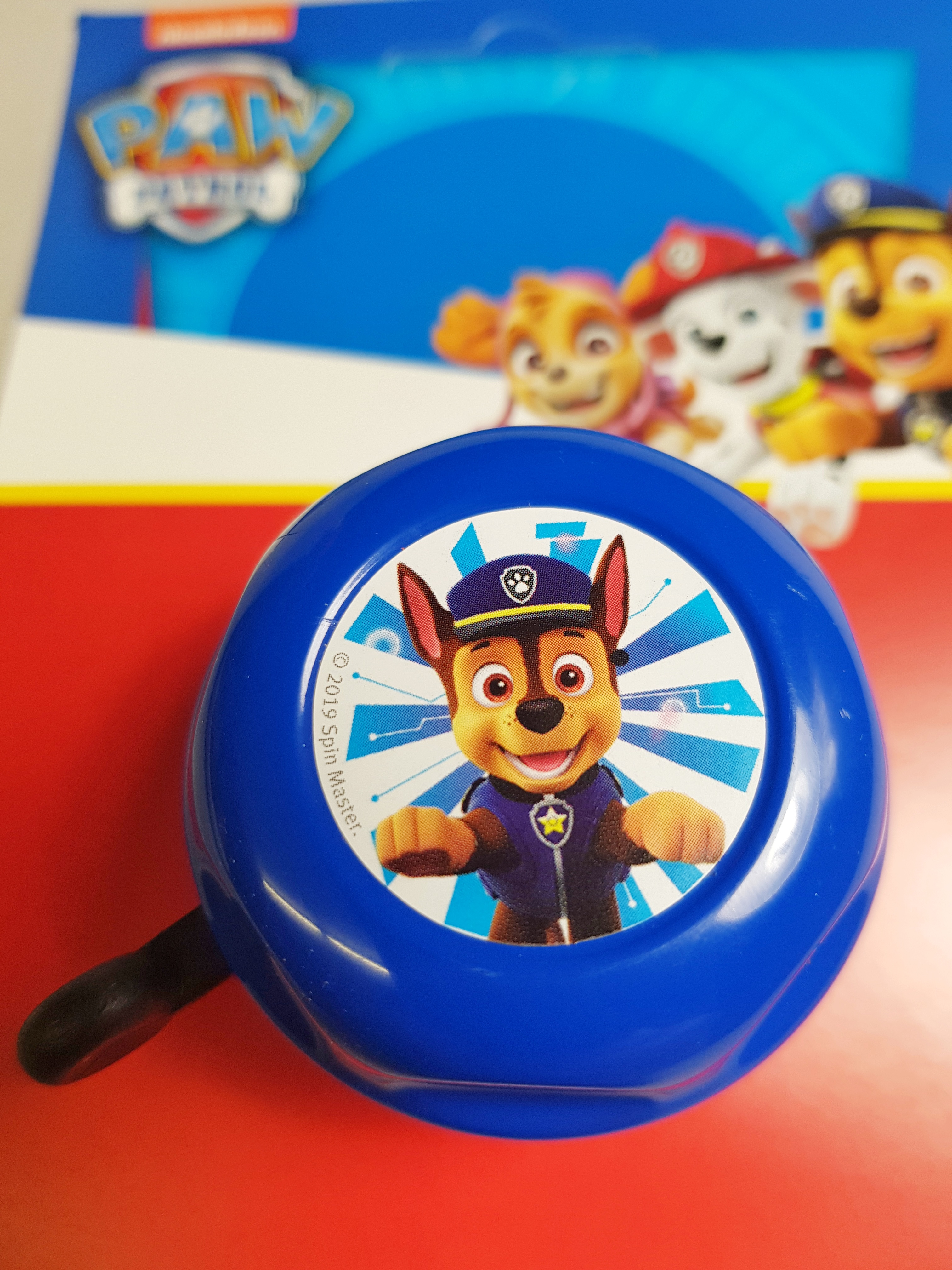 ♫♫ Bike Fashion Kinder Fahrradklingel / Glocke "PAW PATROL", blau, Chase, Ø 55mm