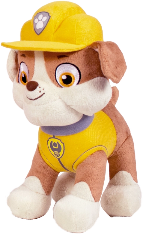 Mastoys: Paw Patrol Plüschtier Rubble, 30 cm, Bauarbeiter-Fellfreund und Mitglied der PAW Patrol