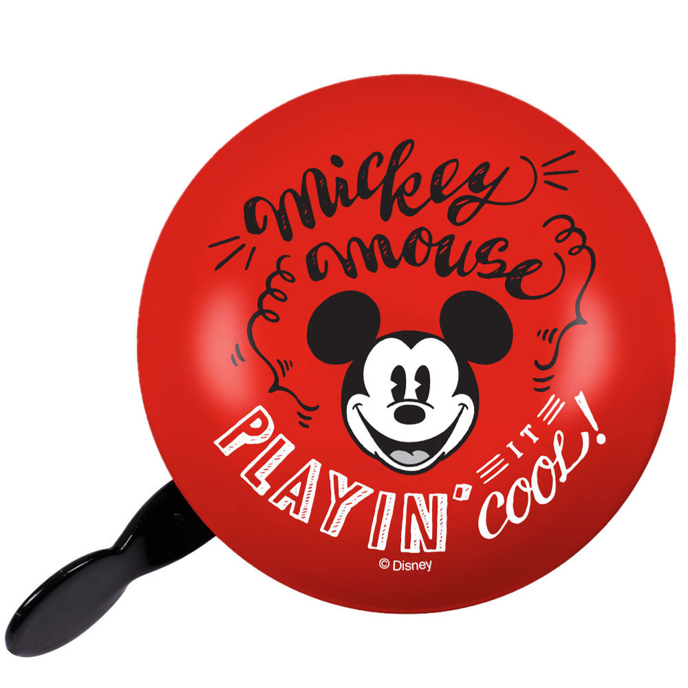 Disney 2-Klang Fahrradklingel Mickey Mouse ROT RETRO, XXL Ø 80mm