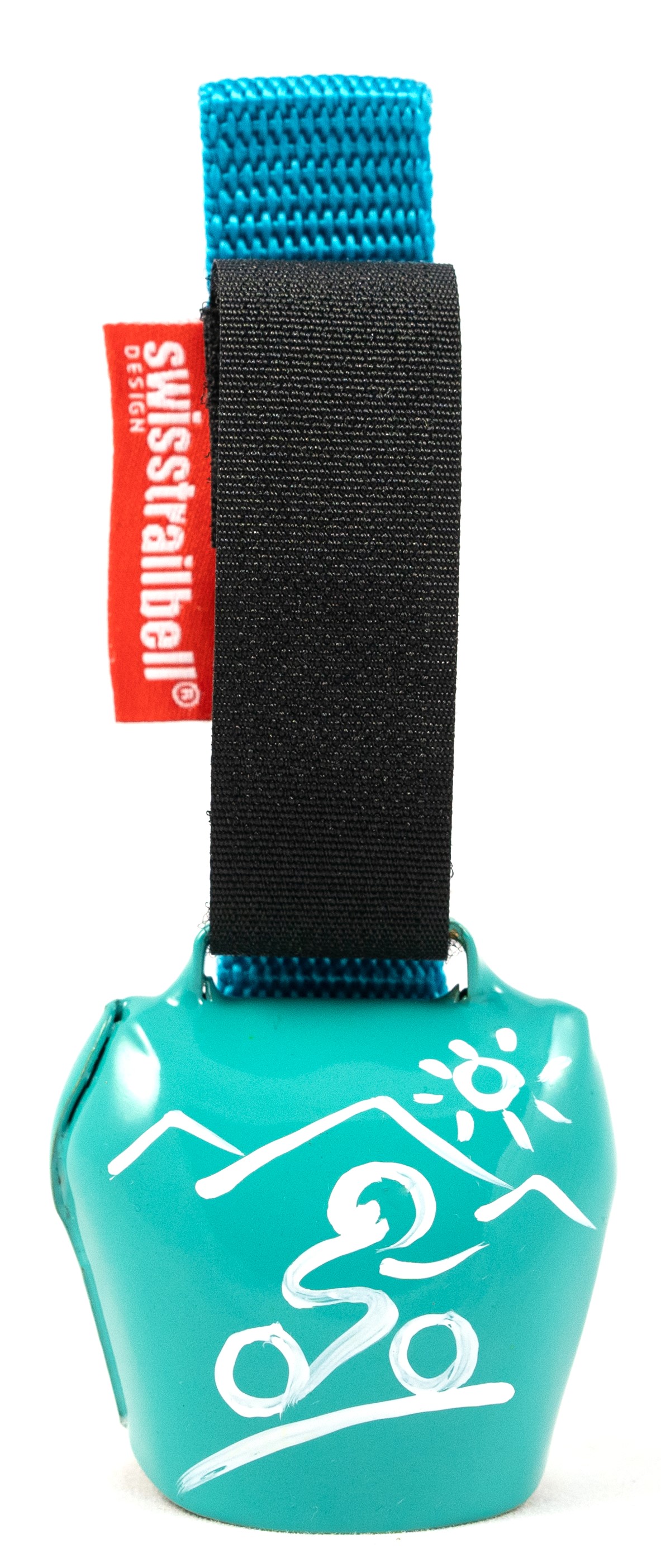 swisstrailbell® fresh Colour-Edition: Türkis mit weißem MTB, türkises Band, Fahrradklingel
