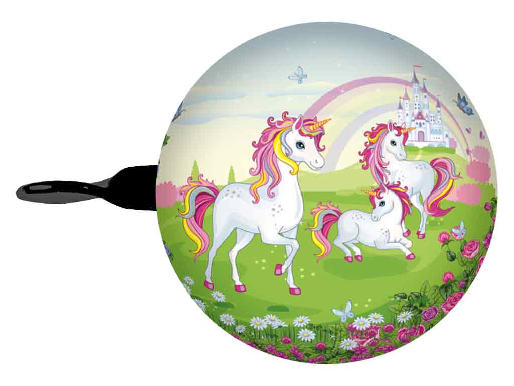 bbeBells Fahrrad-Klingel DingDong! Ø 60 mm, "Einhorn Wiese"