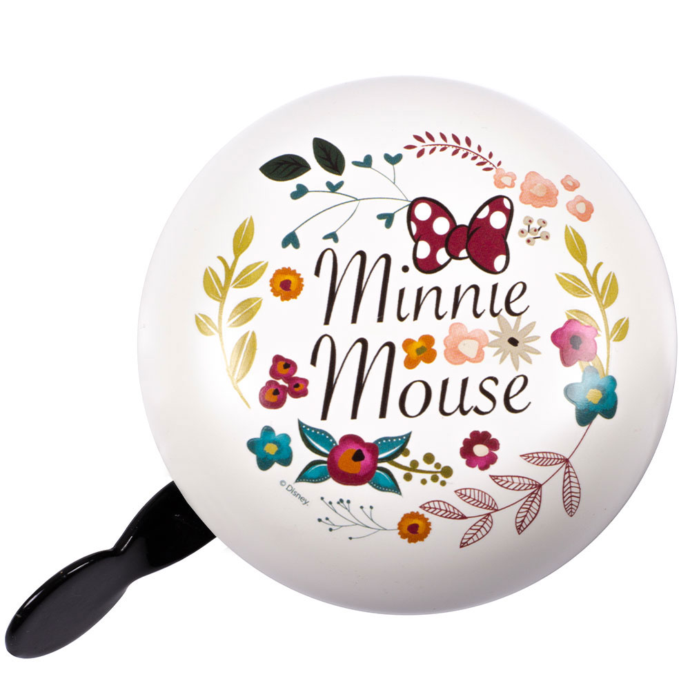 Disney 2-Klang Fahrradklingel mit Minnie Mouse Flowers, XXL Ø 80mm