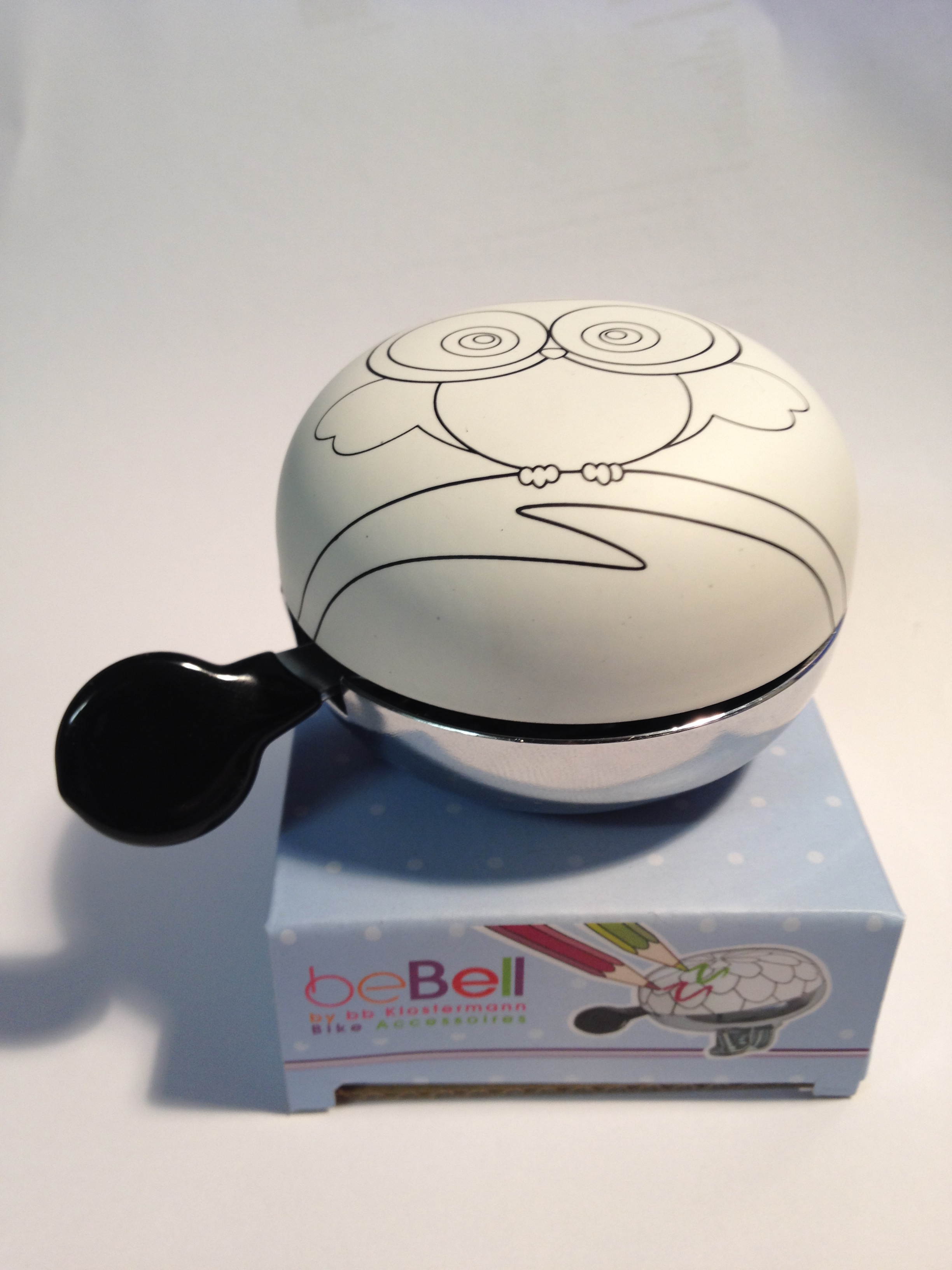 Mini Ding Dong Fahrradklingel Colouring Bell "Eule" Fahrradklingel zum Ausmalen