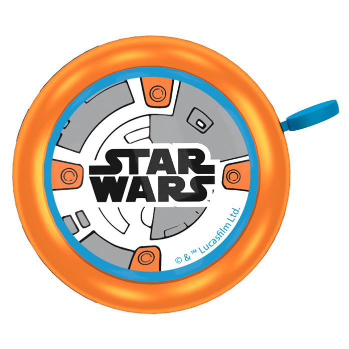 Disney Fahrradklingel Star Wars Orange, Ø 55mm, Kids Fan Bell, Signalglocke