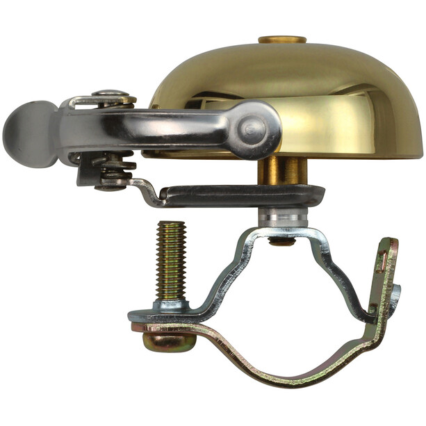 Crane Bell Co. Mini Suzu Bell Fahrradklingel Gold, Steel Band Mount, Retro Look, Ø 45mm
