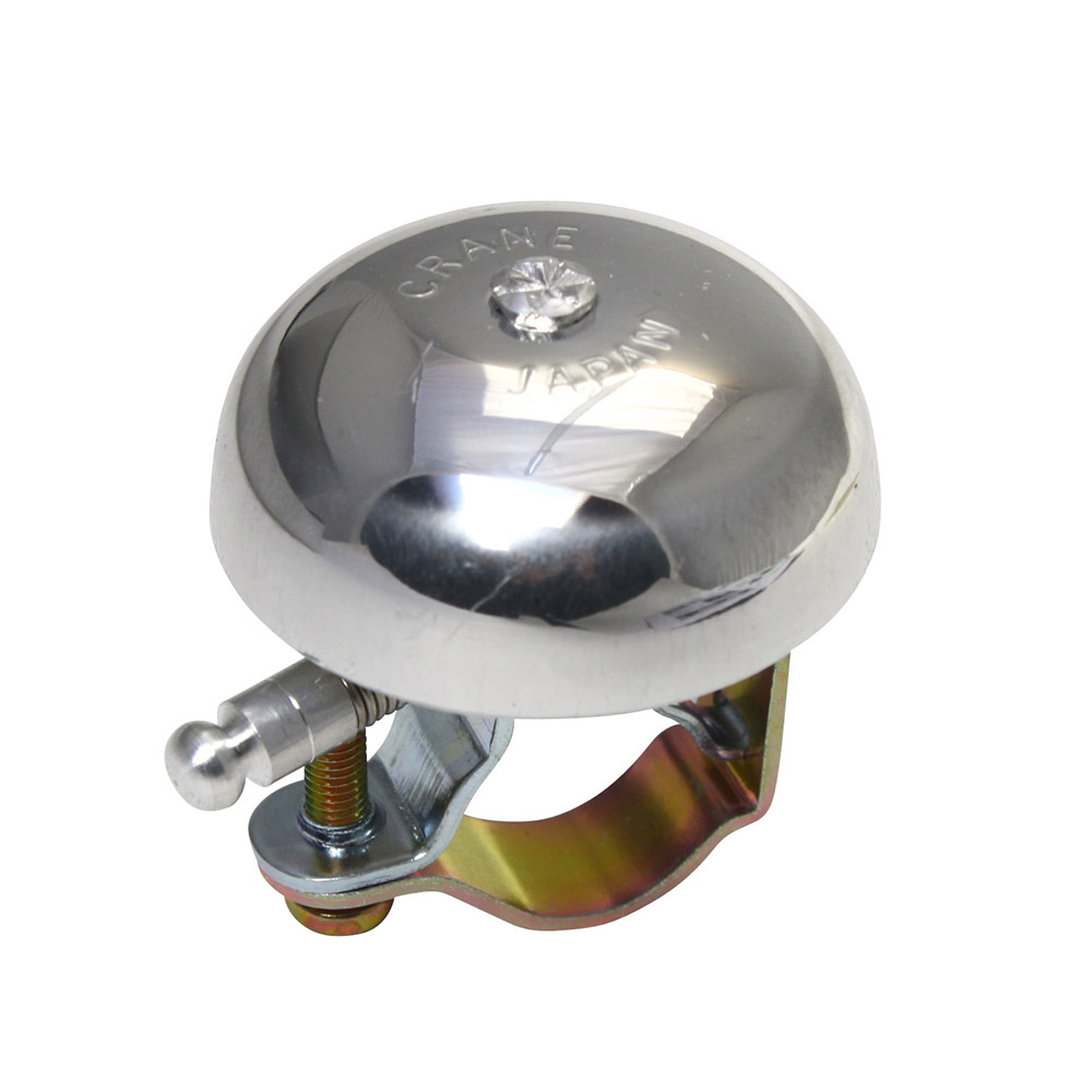Crane Bell Co. Karen Bell Fahrradklingel Polished Silver, Retro Look, Signalglocke, Ø 50mm
