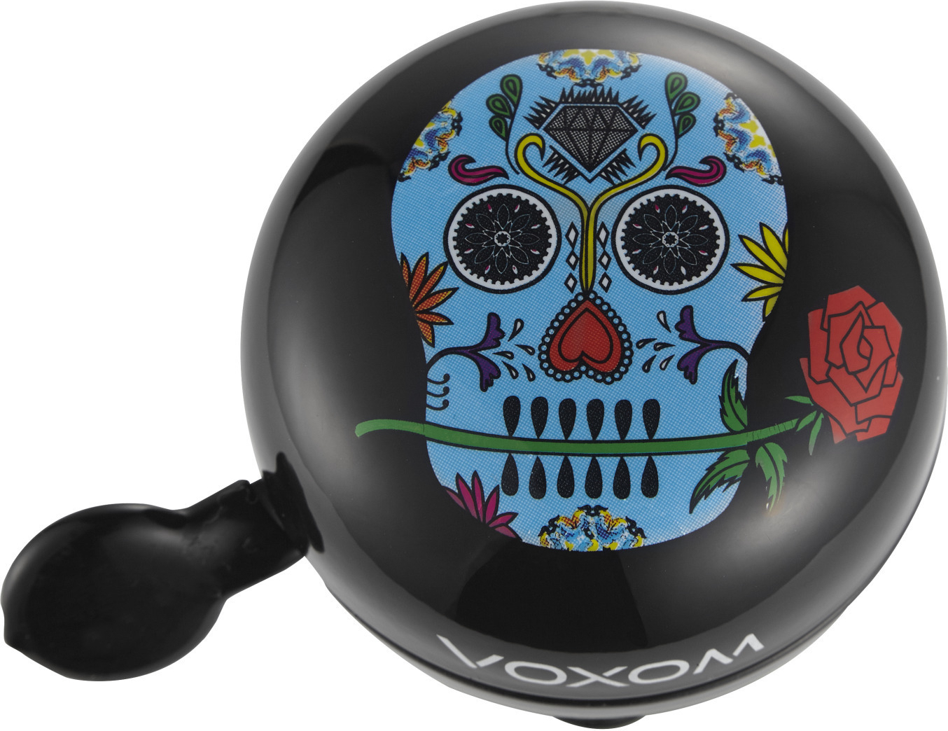 Voxom Fahrradklingel / Glocke Skull black, Ø 60mm, "Día de los Muertos"