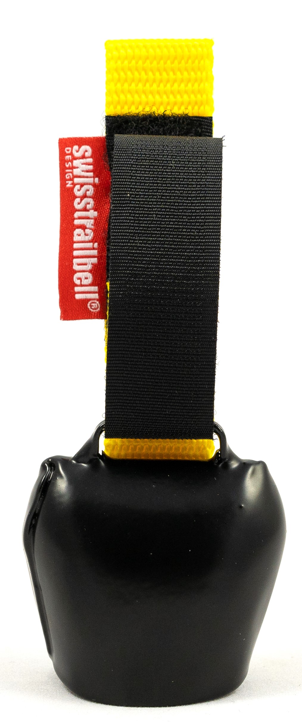 swisstrailbell® "Black Trailday" Deep Black Edition, gelbes Band, Trailbell.