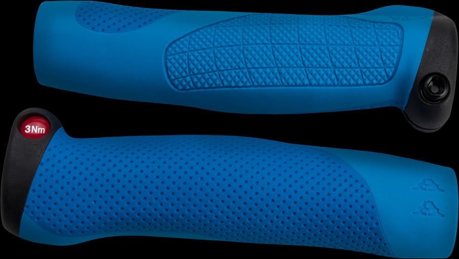 66sick AA Grip ergonomische Fahrradgriffe in blau, MTB DH FR BMX All Mountain