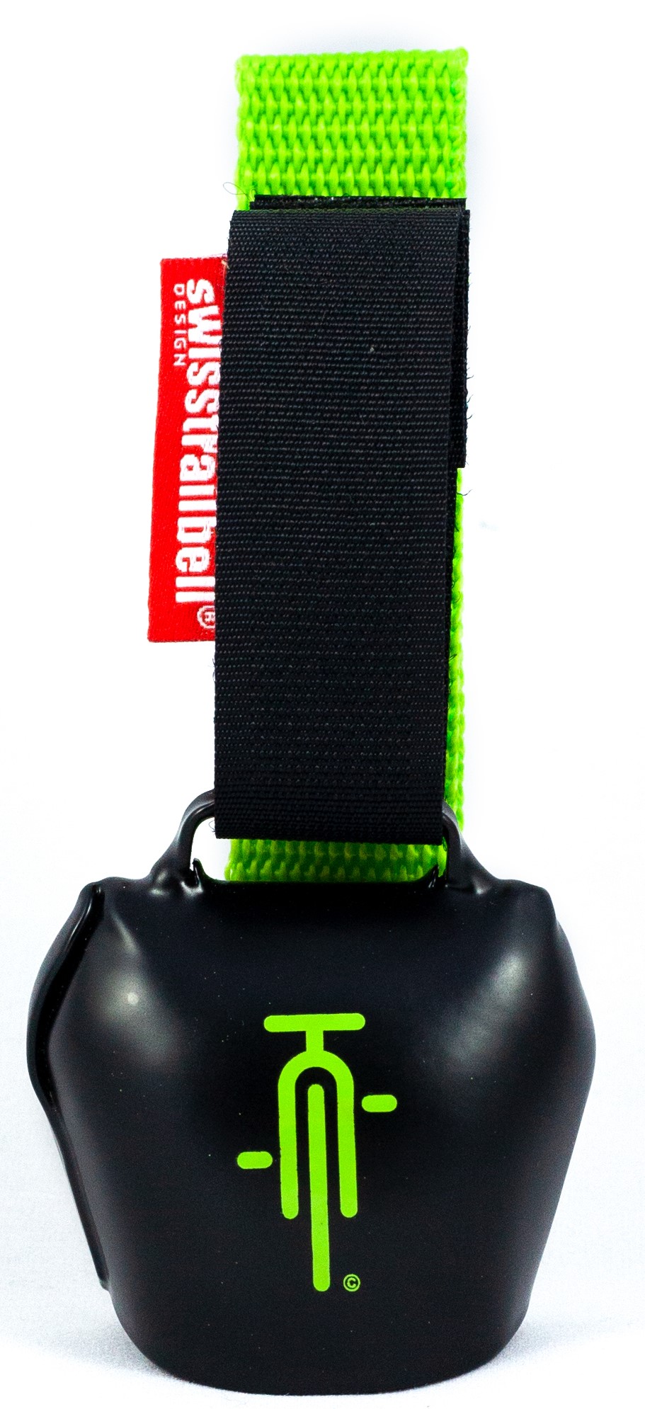 swisstrailbell® "Mexico Edition" Deep Black: GreenBike, grünes Band, Fahrradklingel