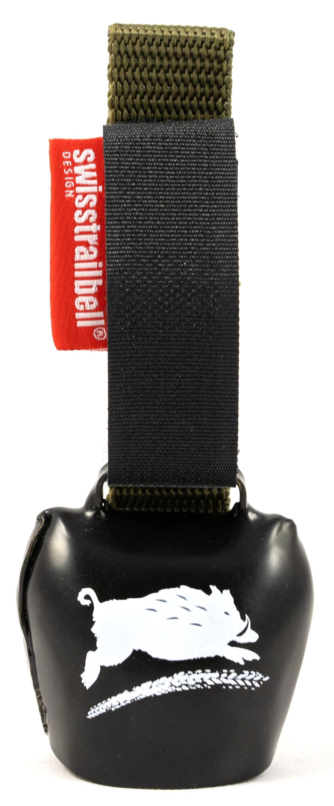 swisstrailbell® Braveheart Edition Deep Black: "Be Wild", waldmoosfarbenes Band