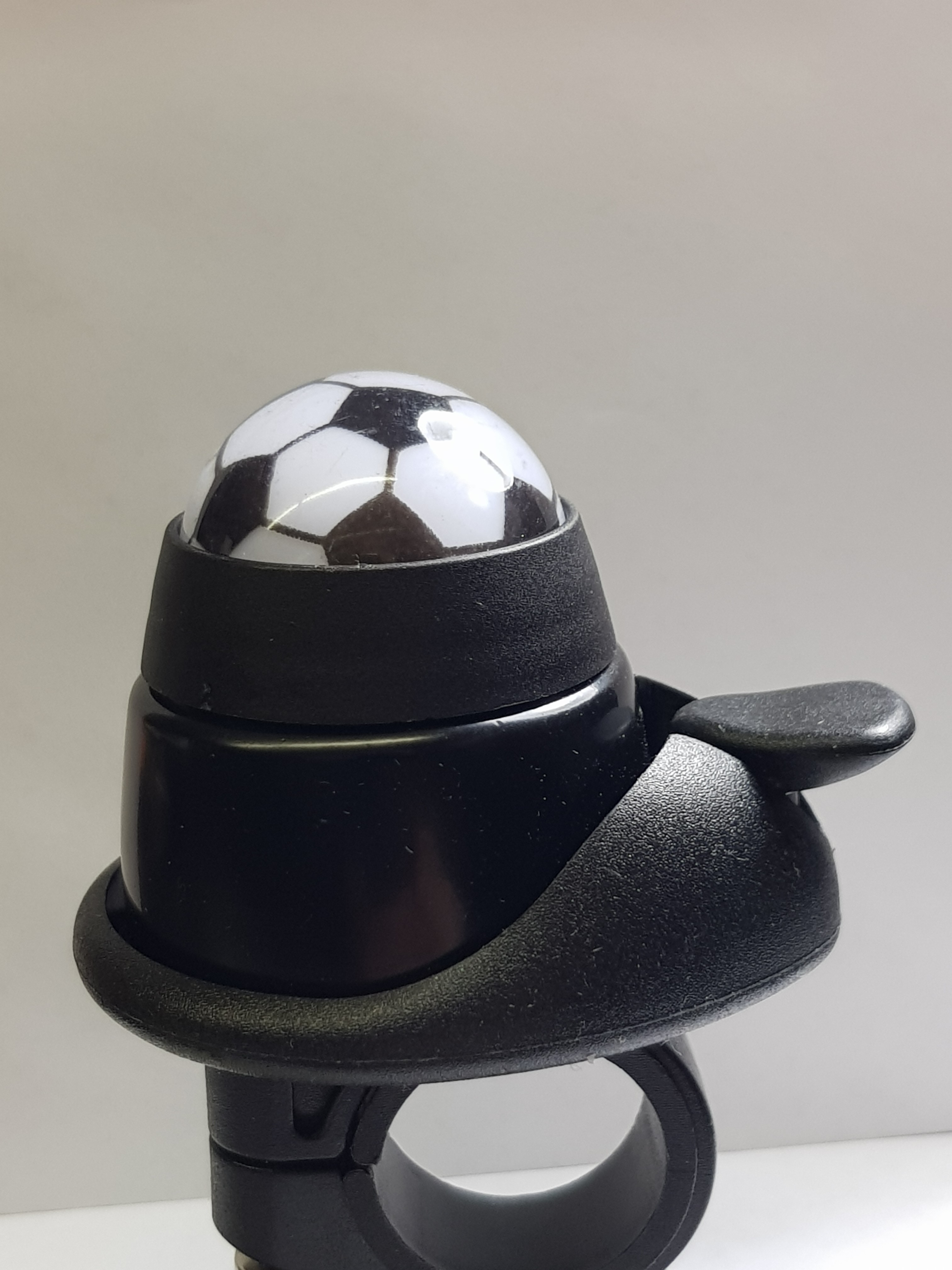 Fahrradklingel LTJ Mini Klingel "Fußball", schwarz, Fan Bell, beweglicher Ball!!