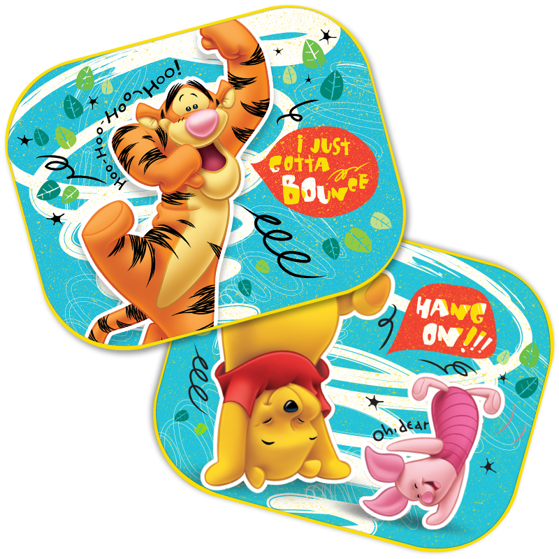 WINNIE THE POOH - Auto Sonnenschutz – 2er Set, UV-Schutz, Schattenspender, Disney