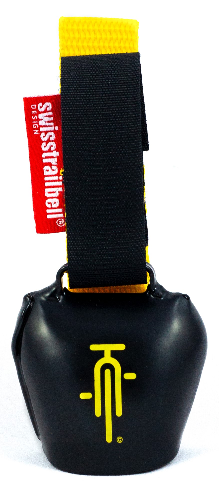 swisstrailbell® "Mexico Edition" Deep Black: YellowBike, gelbes Band, Fahrradklingel