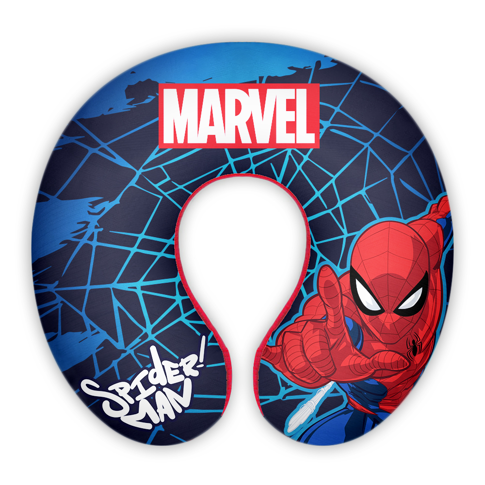 Bequemes Kinder Nackenkissen – Bunte Nackenrolle „Spidermann“ für Reisen & Zuhause