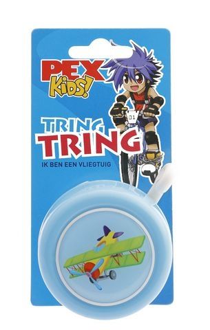 PexKids Fahrradklingel "Ich bin ein Flugzeug" - Blau