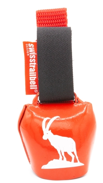 swisstrailbell® DEEP RED Edition: König der Alpen, Steinbock, rotes Band