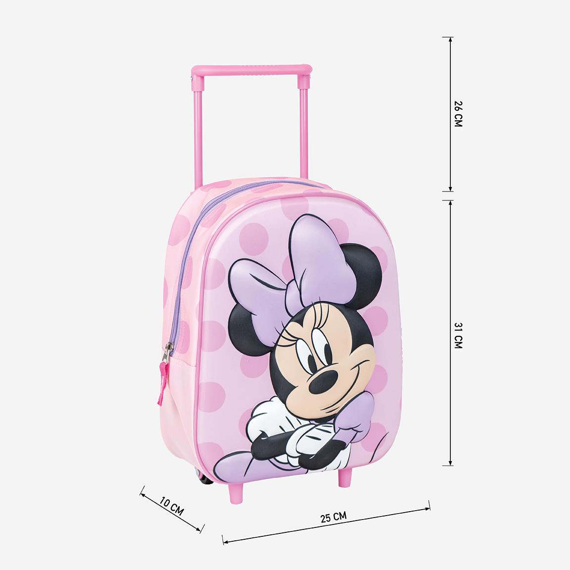 Cerdá: MINNIE MAUS Kinder Trolley 3D, Pink - in Rucksack Optik